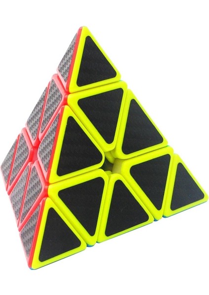 1 Pcs Pramid Cube Corbon Fiber Cube 1ADET Vıp Piramit Zeka Küpü Pramit Hız Küpü Trıangle Rubiks Cube