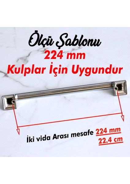 Gama 224 mm Krom Metal Kulp Mobilya Dolap Mutfak Dolabı Kapak Çekmece Kulpları Kulbu Kulbu 22.4 cm