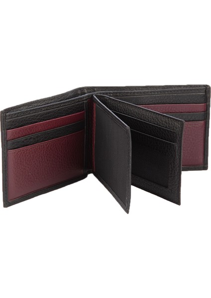 Deri Erkek Cüzdan Siyah-Bordo C147-15 modelleri