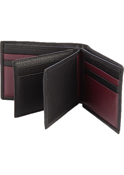 Deri Erkek Cüzdan Siyah-Bordo C147-15 fırsatları