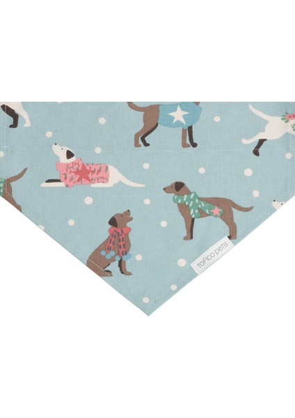 Köpek Desenli Mavi Bandana