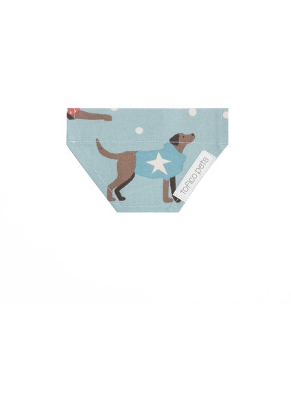 Köpek Desenli Mavi Bandana