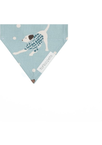 Köpek Desenli Mavi Bandana