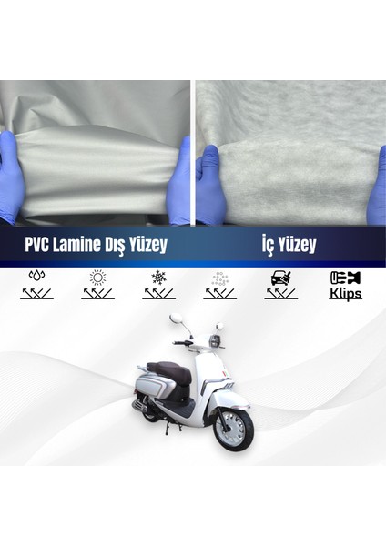 Ultra Shop Motolux Macchiato 50 Su Geçirmez Motosiklet Branda 4 Mevsime Uygun Motor Brandası