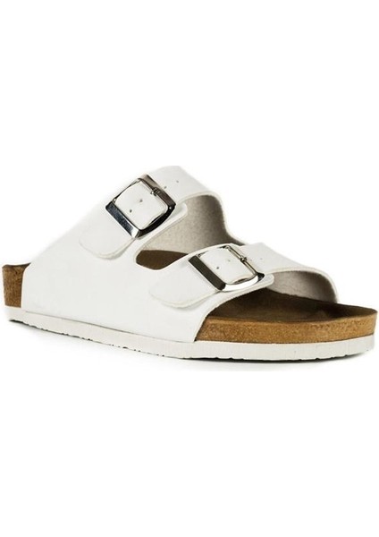 Lens Kadın Arizona Style Beyaz Çift Tokalı Günlük Terlik SA11SK013-000 fiyatları