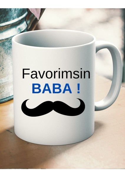 Babalar Gününe Özel Favorimsin Baba Yazılı Kupa Strafor Köpükle Paketlenmiş Kırılmaz Premium Kalite Kupa