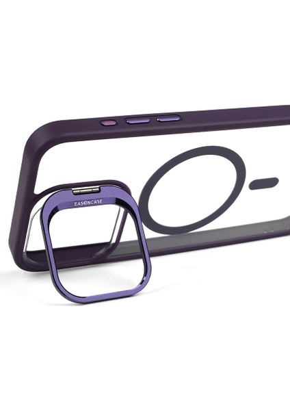 iphone 14 Kılıf Magsafe Uyumlu Kamera Standlı +Lens Koruyuculu Kapak modelleri