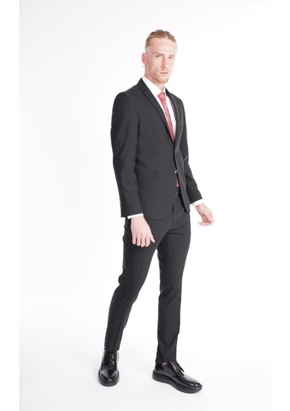 Slim Fit 6 Drop Yünlü Likralı Takım Elbise