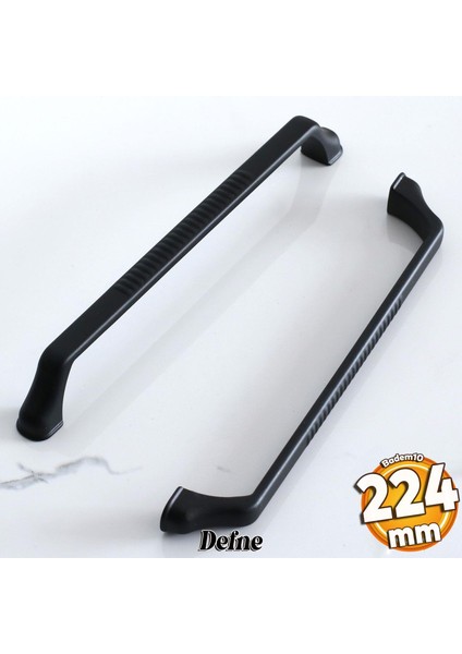 Defne 224 mm Siyah Kulp Mobilya Mutfak Çekmece Dolap Dolabı Kapak Kulbu Kulpları Kulbu Metal 22.4 mm