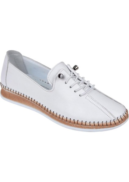Hakiki Deri Comfort Kadın Ayakkabı VOY-8786 BEYAZ