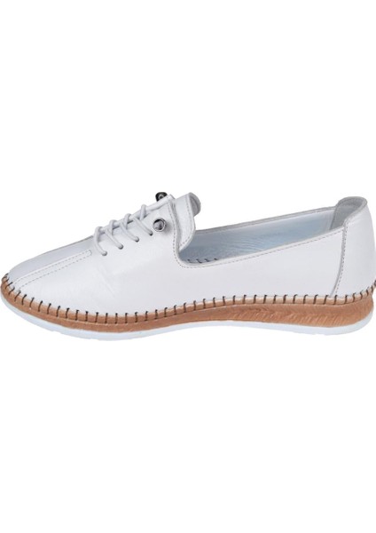 Hakiki Deri Comfort Kadın Ayakkabı VOY-8786 BEYAZ modelleri