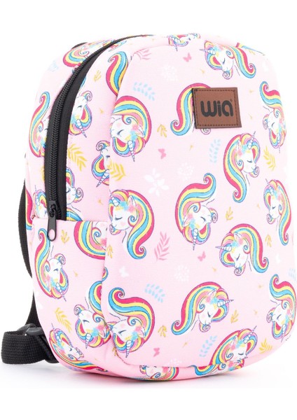 Kids Eğlenceli Pembe Unicorn Baskılı Tek Bölmeli Kreş/çocuk Çantası