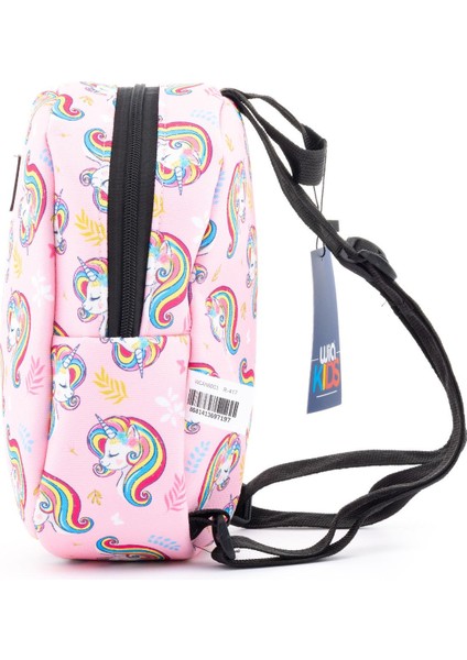 Kids Eğlenceli Pembe Unicorn Baskılı Tek Bölmeli Kreş/çocuk Çantası