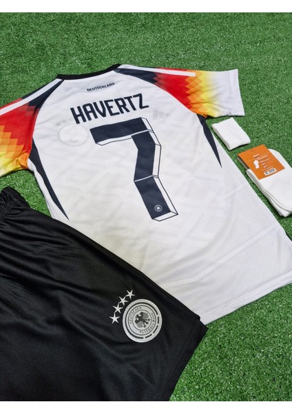 Almanya 2024/25 Yeni Sezon Kai Havertz Çocuk Forması Şort Çorap Bileklik 4'lü Set