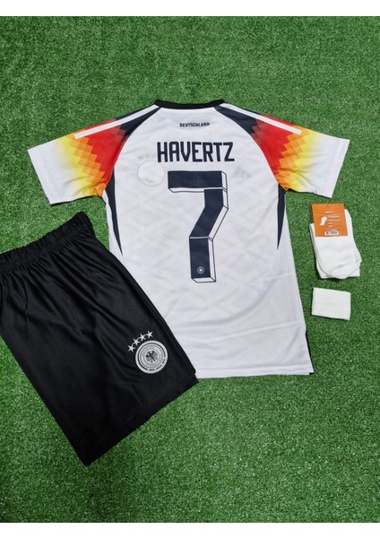Almanya 2024/25 Yeni Sezon Kai Havertz Çocuk Forması Şort Çorap Bileklik 4'lü Set