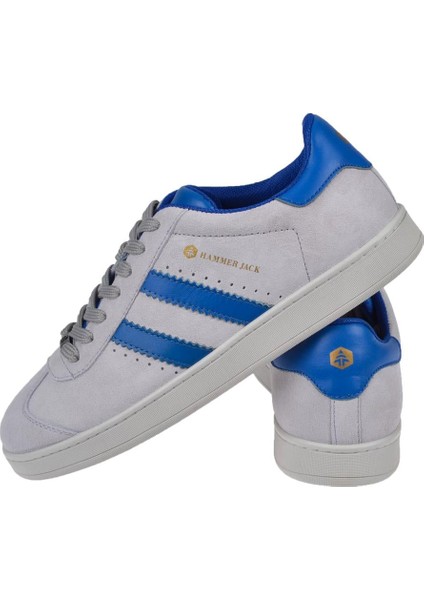 Hakiki Deri Erkek Spor Ayakkabı Sneaker Hj-Kamiq Gri Mavi Süet indirimleri