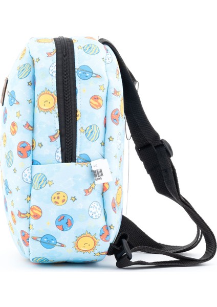 Kids Eğlenceli Gezegen Baskılı Tek Bölmeli Kreş/çocuk Çantası