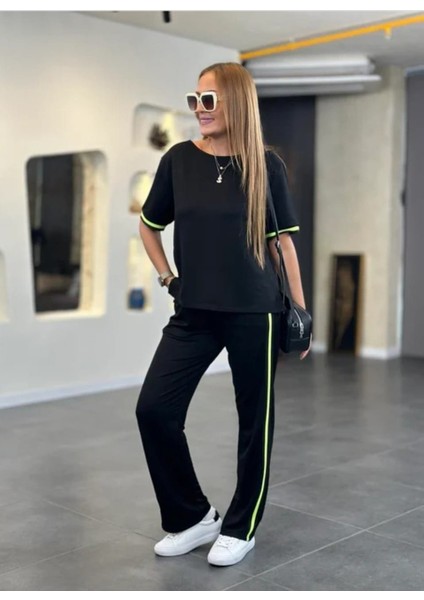 Kadın Iki Iplik Kumaş Şerit Detaylı Ikili Takım