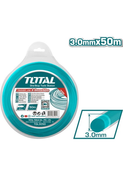 Motorlu Tırpan Düz Yuvarlak Misina 3.0 mm 50 Metre Çim Ot Biçme Teli Extra Güçlü Profesyonel