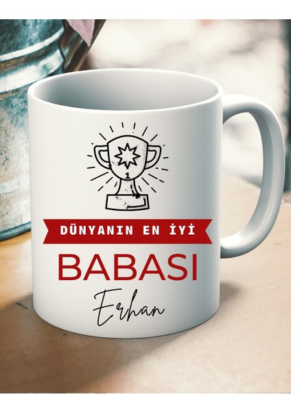 Babalar Gününe Özel Isim Yazılı Dünyanın En Iyi Babası Kupası Strafor Köpükle Paketlenmiş Kırılmaz Premium Kalite Kupa
