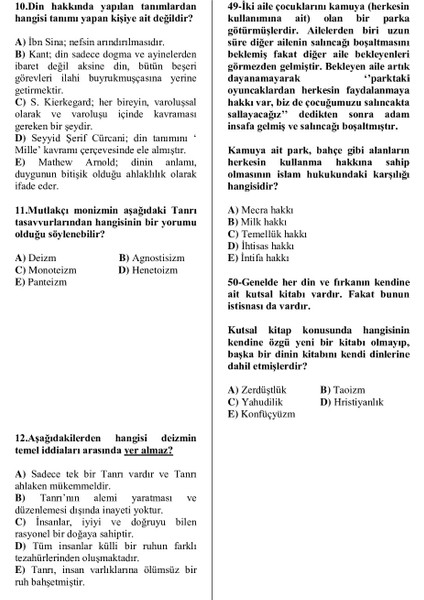 2024 DKAB IHL ÖABT Deneme Testleri Din Kültürü ve Ahlak Bilgisi Öğretmenliği