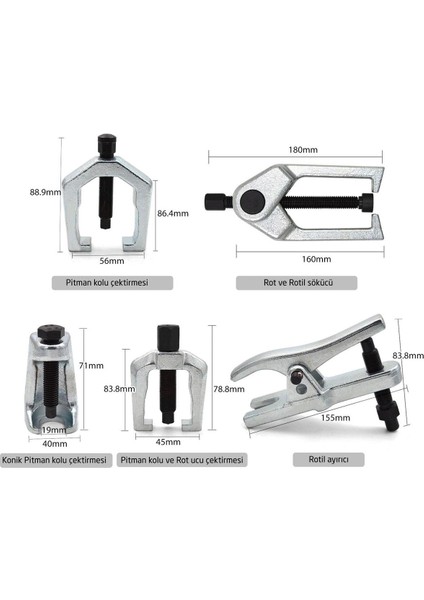 6192 Rot Rotil ve Pitman Kol Çektirme Sökme Ayırma Seti 5 Parça