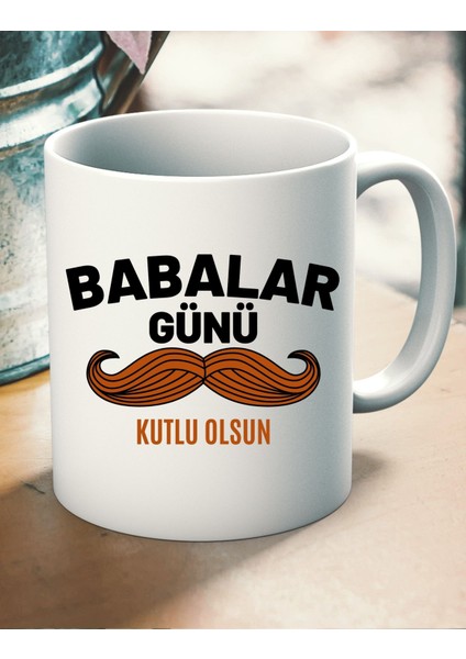 Babalar Gününe Özel Bıyıklı Baba Kupası Strafor Köpükle Paketlenmiş Kırılmaz Premium Kalite Kupa