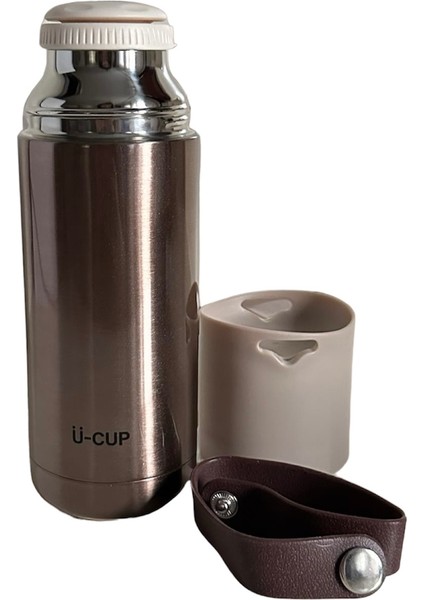 Stainless Steel Bardaklı Kayışlı Bronz 350 ml Günlük , Şık, Modern , Hediyelik Termos . fiyatları