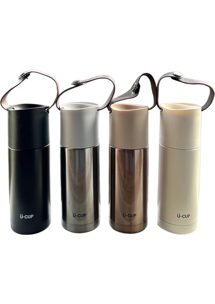 Stainless Steel Bardaklı Kayışlı Bronz 350 ml Günlük , Şık, Modern , Hediyelik Termos . fırsatları