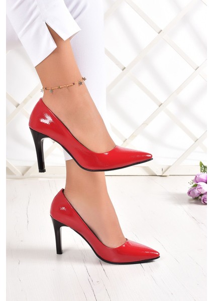 Gowa Kırmızı Rugan Klasik Stiletto