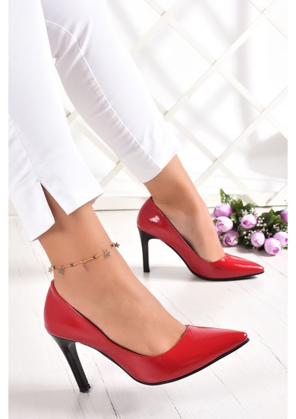 Gowa Kırmızı Rugan Klasik Stiletto