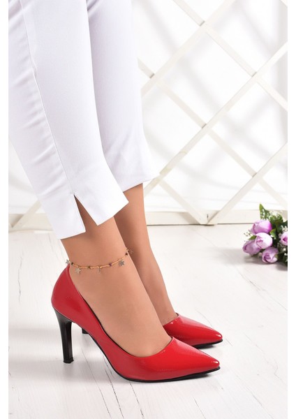 Gowa Kırmızı Rugan Klasik Stiletto