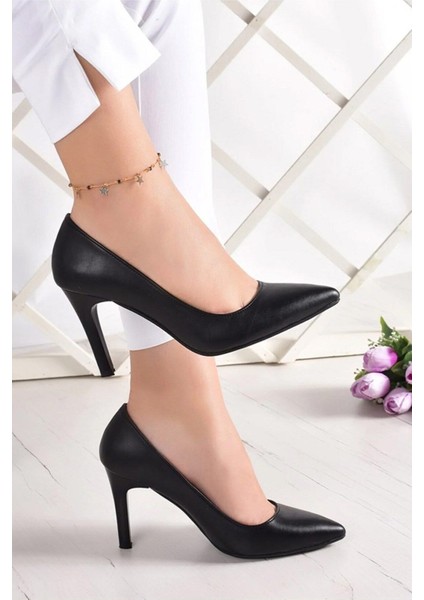 Gowa Siyah Vegan Klasik Stiletto