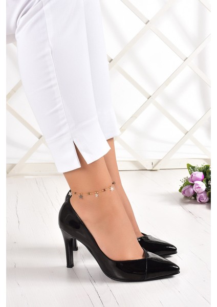 Veronica Siyah Rugan Jatqılı Stiletto modelleri