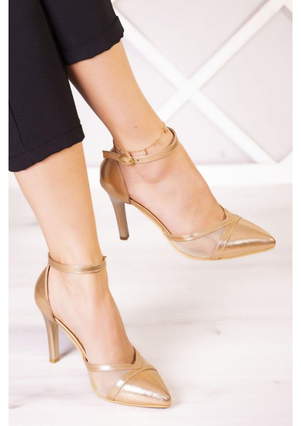 Liana Bronz Kaplama Fileli Stiletto