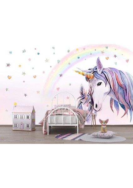 Unicorn Atlar Çocuk Odası Duvar Kağıdı