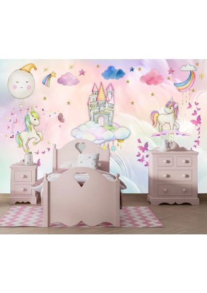 Unicorn Desen Çocuk Odası Duvar Kağıdı