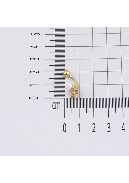Yıldız Tek Taşlı 14 Ayar Kadın Göbek Piercing