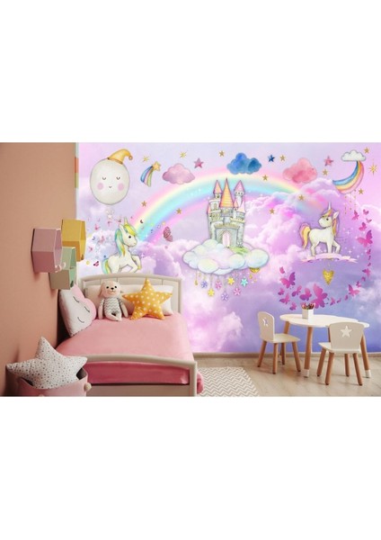 Unicorn Desen Çocuk Odası Duvar Kağıdı