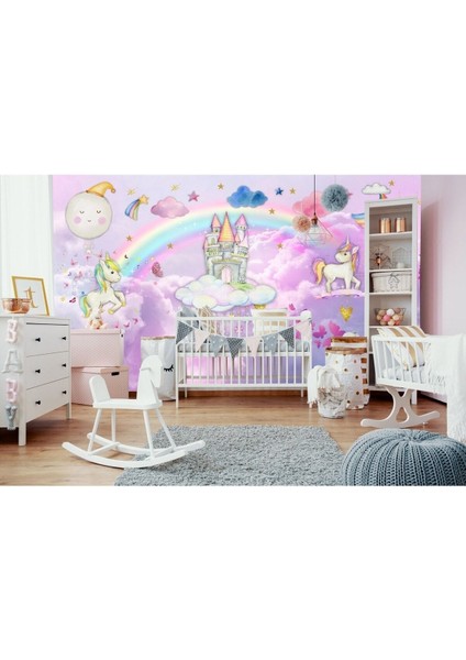 Unicorn Desen Çocuk Odası Duvar Kağıdı