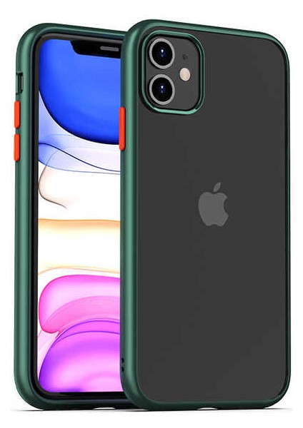 Apple iPhone 11 Uyumlu Hom Silikon-Yeşil