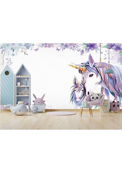 Unicorn Atlar Çocuk Odası Duvar Kağıdı
