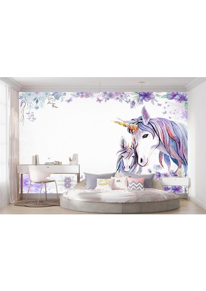 Unicorn Atlar Çocuk Odası Duvar Kağıdı