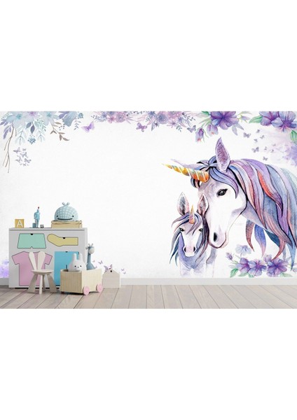 Unicorn Atlar Çocuk Odası Duvar Kağıdı