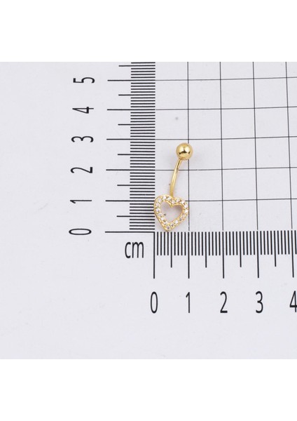 Kalp 14 Ayar Altın Kadın Göbek Piercing