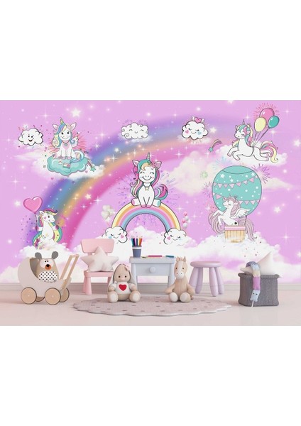 Unicorn Desen Çocuk Odası Duvar Kağıdı