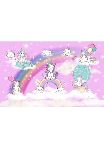 Unicorn Desen Çocuk Odası Duvar Kağıdı