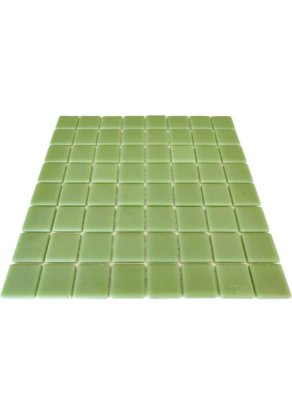 Mutfak Tezgah Arası, Havuz, Banyo ve Yaşam Alanlarının Tüm Yüzeyleri Için Cam Mozaik. Cam Ölçüsü: 38X38 Mm. File Ölçüsü: 31.5X31.5 Cm. Renk: Mint Yeşili. (1 Koli=11 File Karo=1 M2 Fiyatıdır)