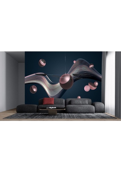 3D Yuvarlak Grafik Desen Duvar Kağıdı