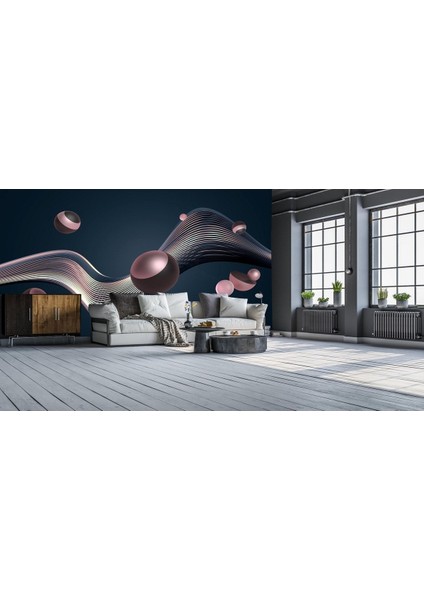 3D Yuvarlak Grafik Desen Duvar Kağıdı